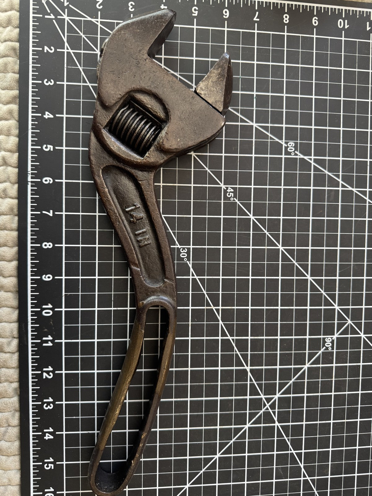 Antique Bemis & Call No. 48 14" S-Curve Adjustable Nut Wrench – Rare