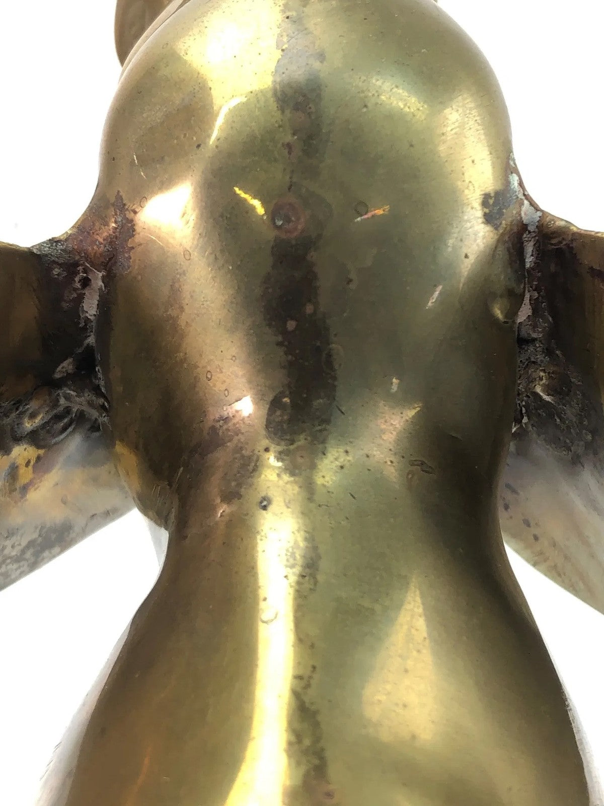 Vintage Brass Elephant Sculpture – 17” Tall Circus Display with Raised Trunk