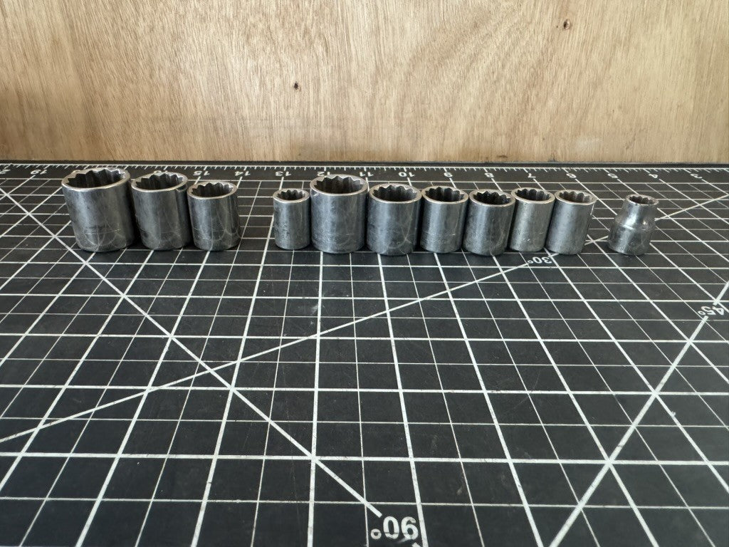 Vintage Craftsman G-Series 11pc Metric Socket Set – 9mm to 21mm – USA