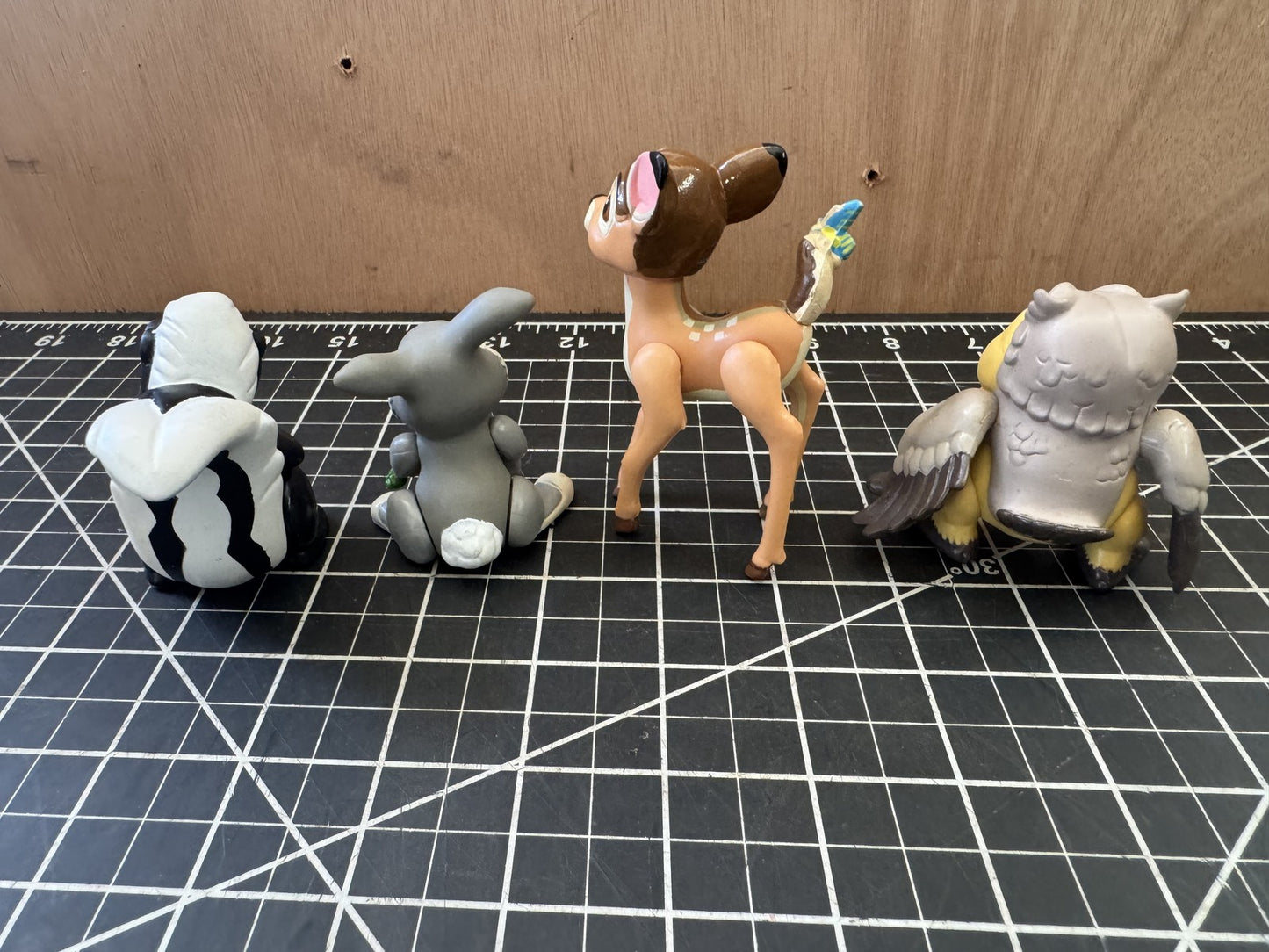 Vintage 1988 Disney Bambi Figure Lot - Flower, Thumper, Bambi & Owl