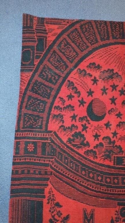 Antique Civil War Era Masonic Master's Carpet 34"x50" – Rare Fraternal Relic