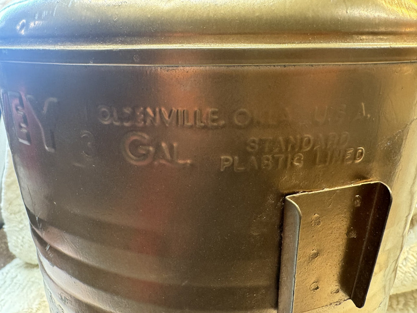 Vintage Covey 3 Gallon Galvanized Metal Cooler – Copper Finish, Plastic Lined