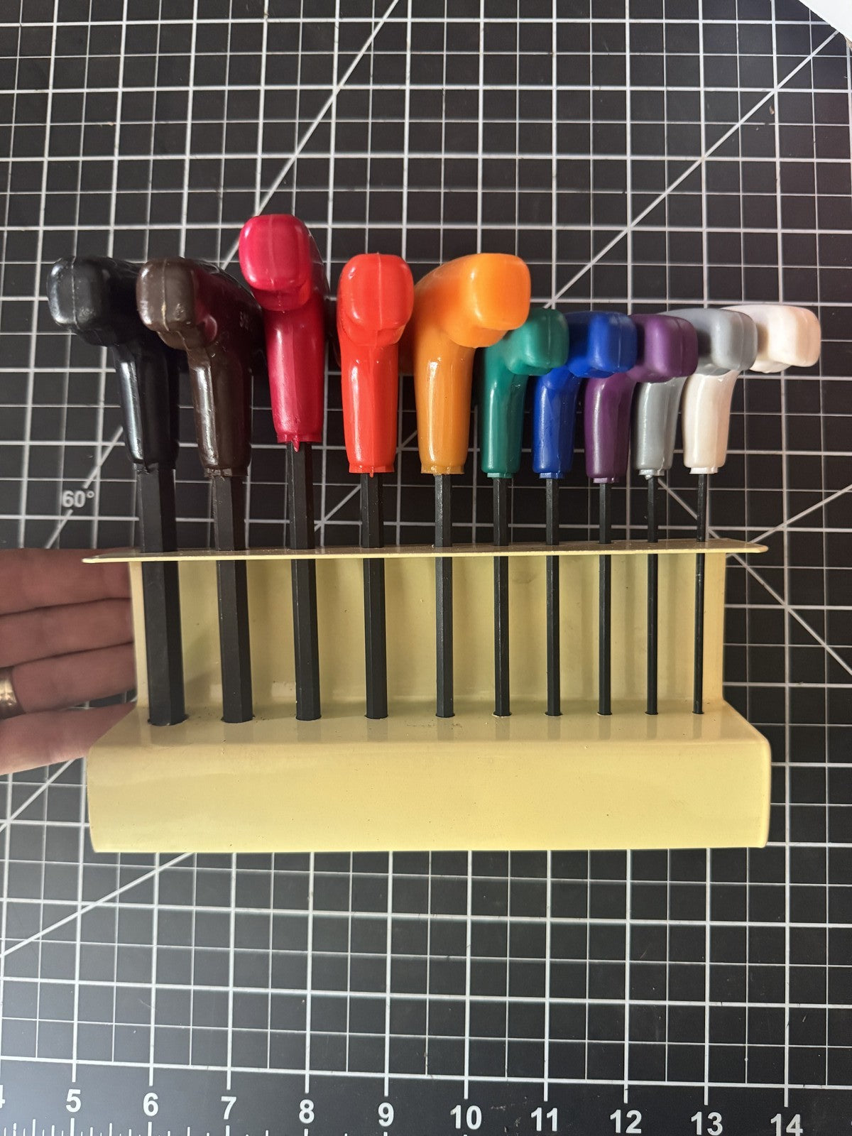 New 10-Piece SAE T-Handle Hex Key Wrench Rainbow Set w/ Stand – No 37861