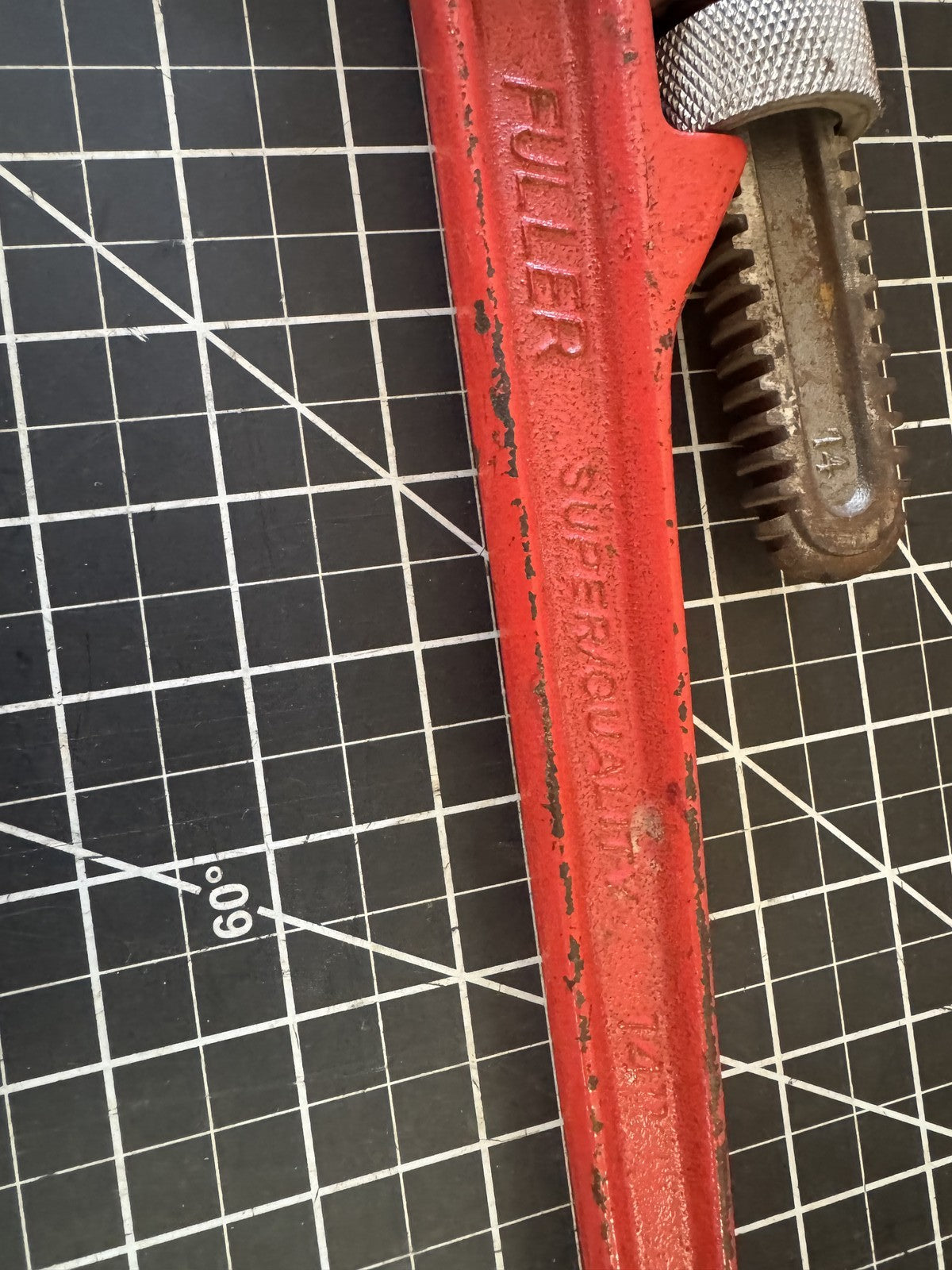 Vintage Fuller Super Quality Pipe Wrench – 14” Red – Made in Japan