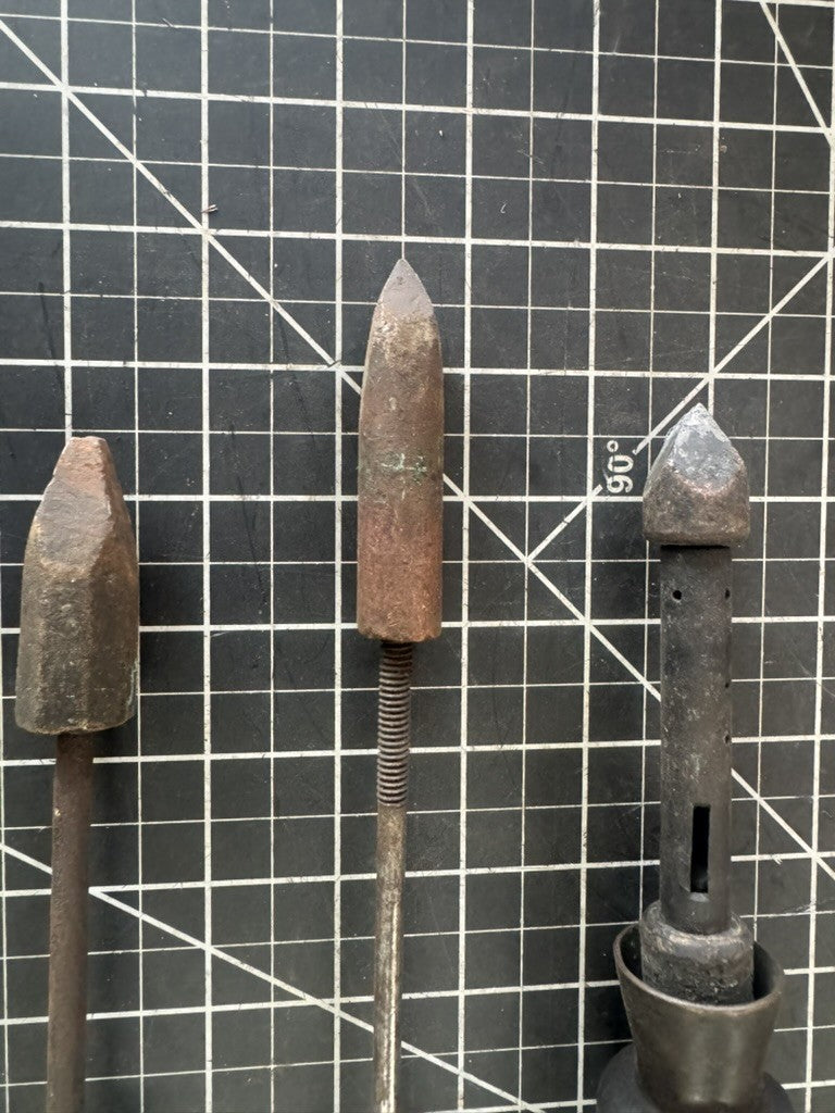 Lot of 5 Vintage Soldering Irons – Copper Heads & Wood Handles – Early Tool Lot