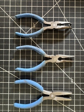 Set of 3 Vintage Companion Pliers – Needle Nose, Bent Nose, Flat Nose – Blue
