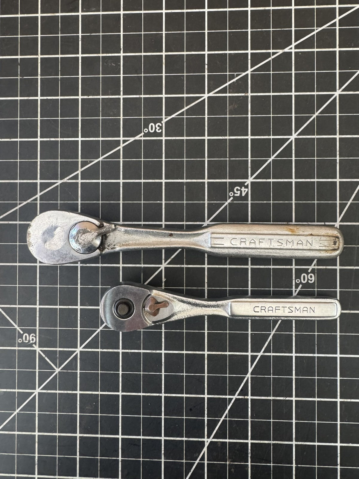 Lot of 2 Vintage Craftsman Quick Release Ratchets – 1/4” & 3/8” Drive – USA