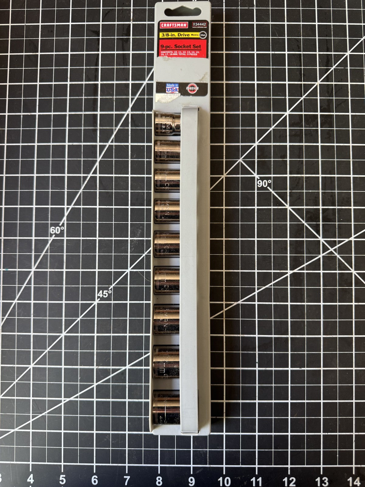 Craftsman 934442 9pc Metric 3/8" Drive 12pt Socket Set – 10-18mm – Made in USA