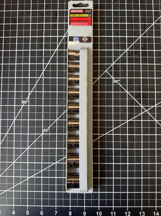 Craftsman 934442 9pc Metric 3/8" Drive 12pt Socket Set – 10-18mm – Made in USA