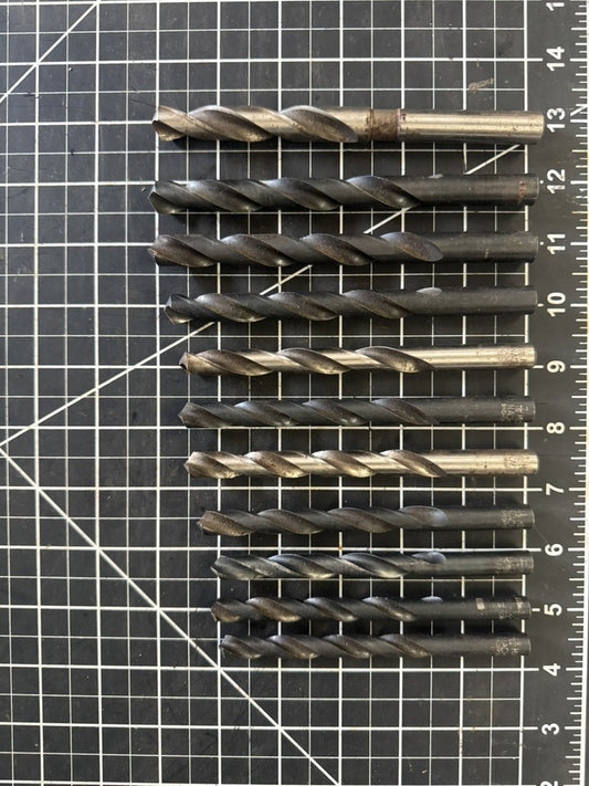 Lot of 11 Nachi HSS Drill Bits – Mixed Sizes – Japan & Singapore