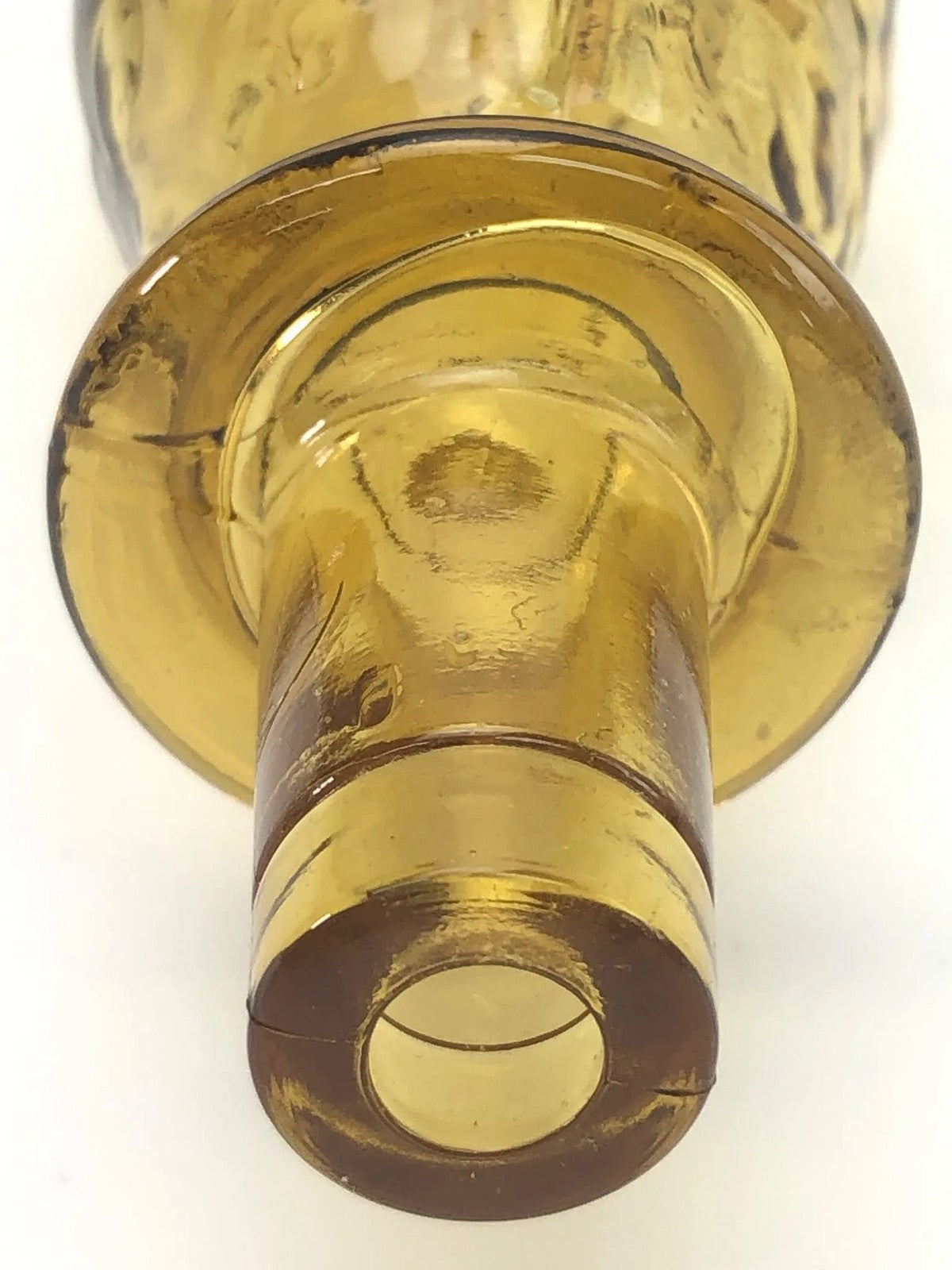 MCM Genie Bottle Decanter by Guildcraft Empoli Italy – Amber Glass, 22.5”