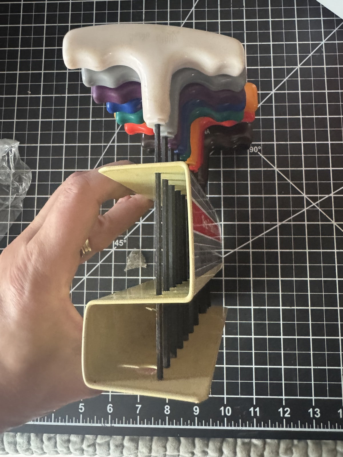 New 10-Piece SAE T-Handle Hex Key Wrench Rainbow Set w/ Stand – No 37861