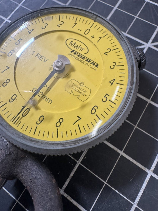 Mahr Federal P1I Dial Indicator Gauge .002mm Graduation – Full Jeweled – RI USA