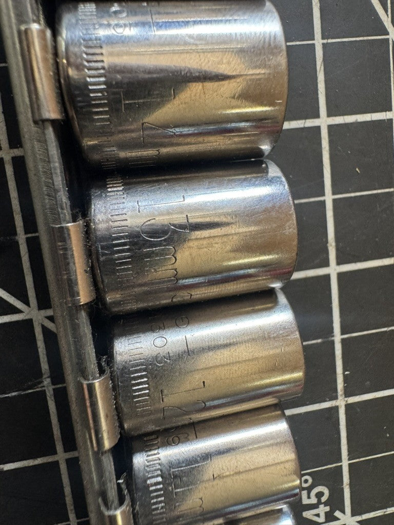 Vintage Craftsman 12pc Metric Socket Set – 9mm to 21mm – USA