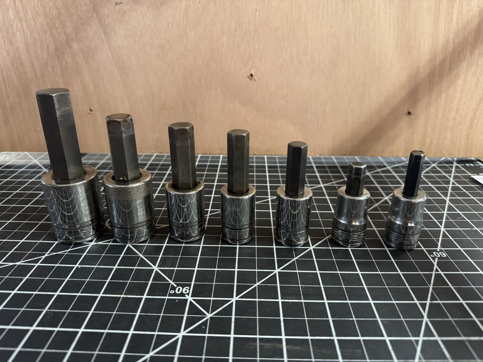 Snap-on 7pc Standard Hex Bit Socket Driver Set SA24E–SA10E USA