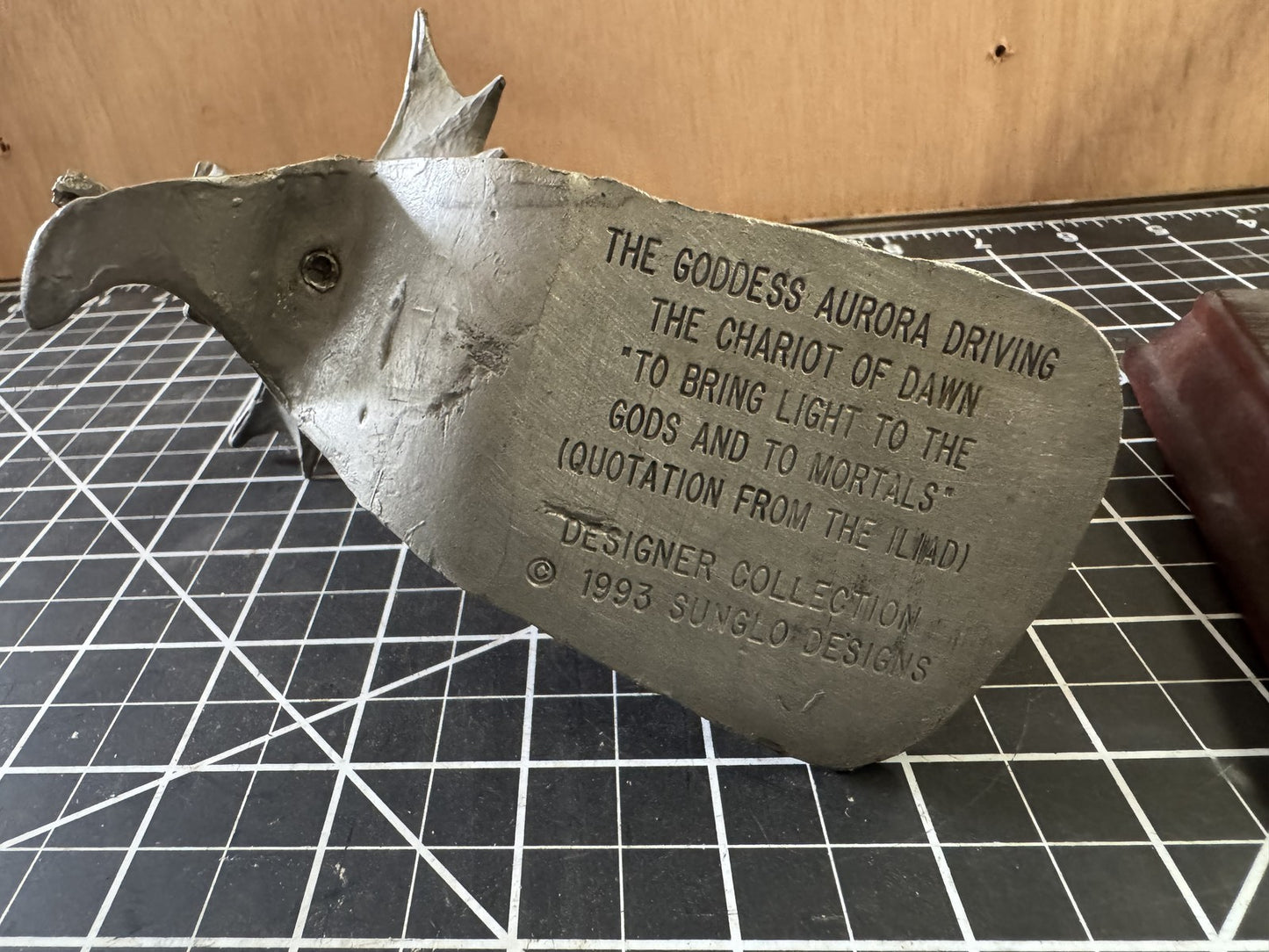 1993 Pewter "The Gift of Loyalty" Dragon Figurine – Goddess Aurora Chariot