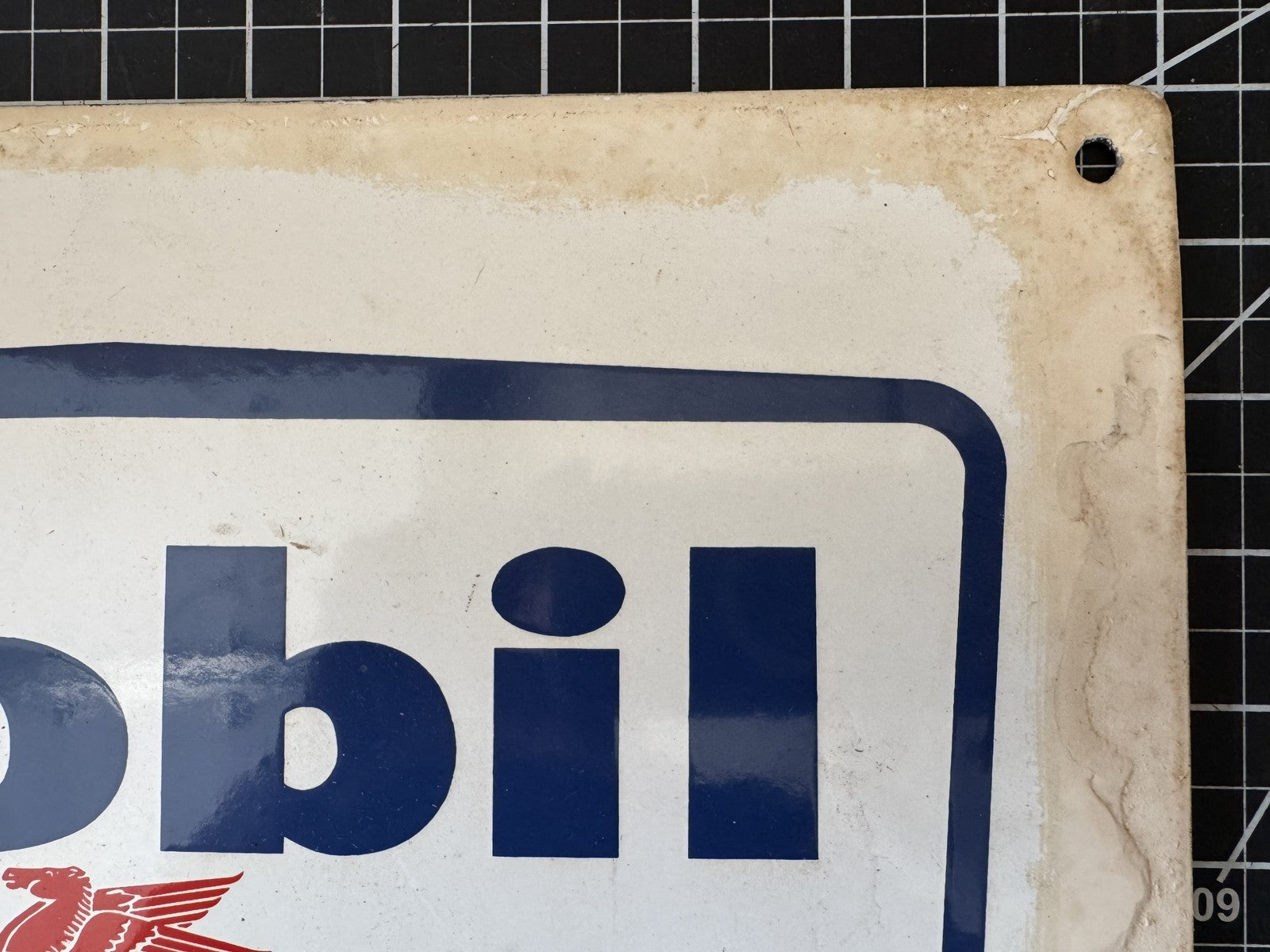 Vintage “Mobil Premium” Porcelain Gas Pump Plate Sign – Gas & Oil Advertising