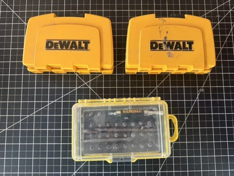 Lot of 3 Bit Sets – Dewalt 21pc, 5pc Starter Set, & Workforce 34pc Accessory Kit