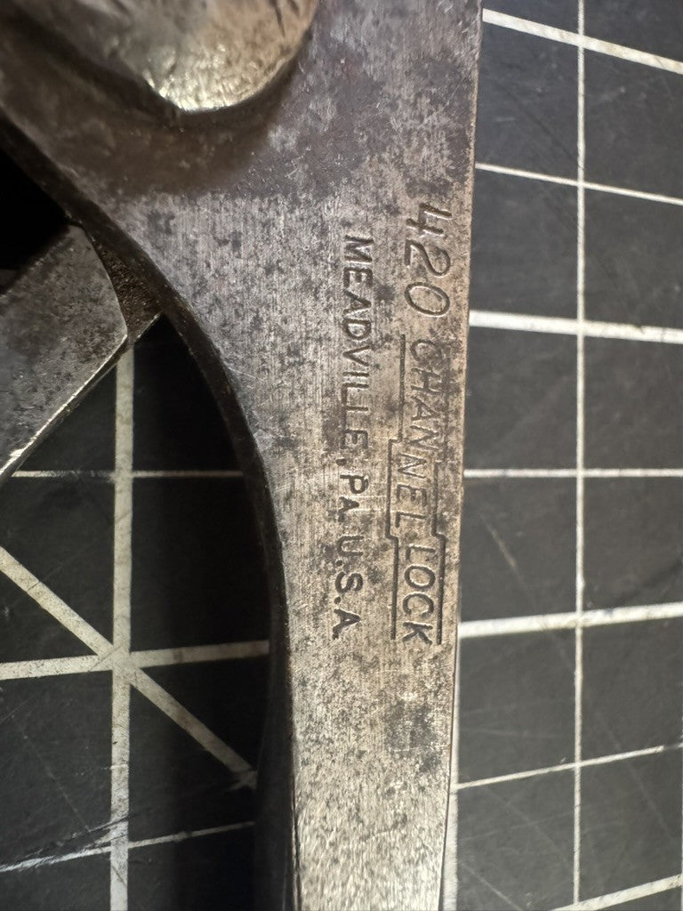 Vintage Channellock Slip Joint Pliers No. 420 – Meadville, PA – Made in USA