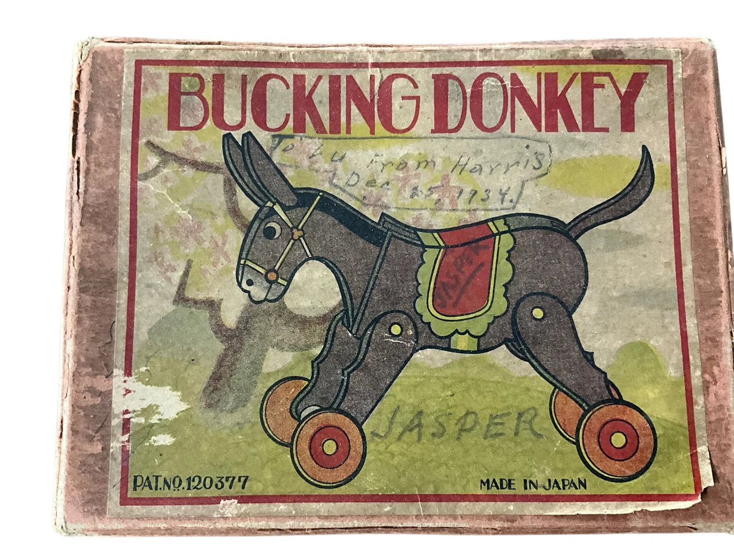 Pre- WWII (1934) Bucking Donkey Toy in Original Box