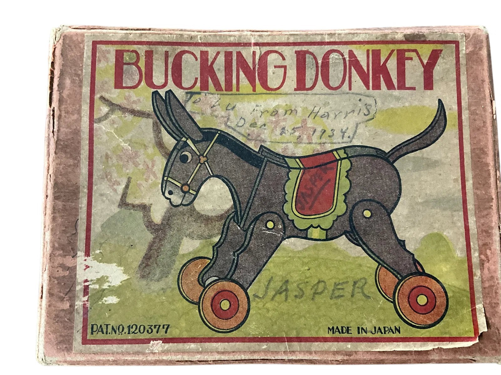 Pre- WWII (1934) Bucking Donkey Toy in Original Box