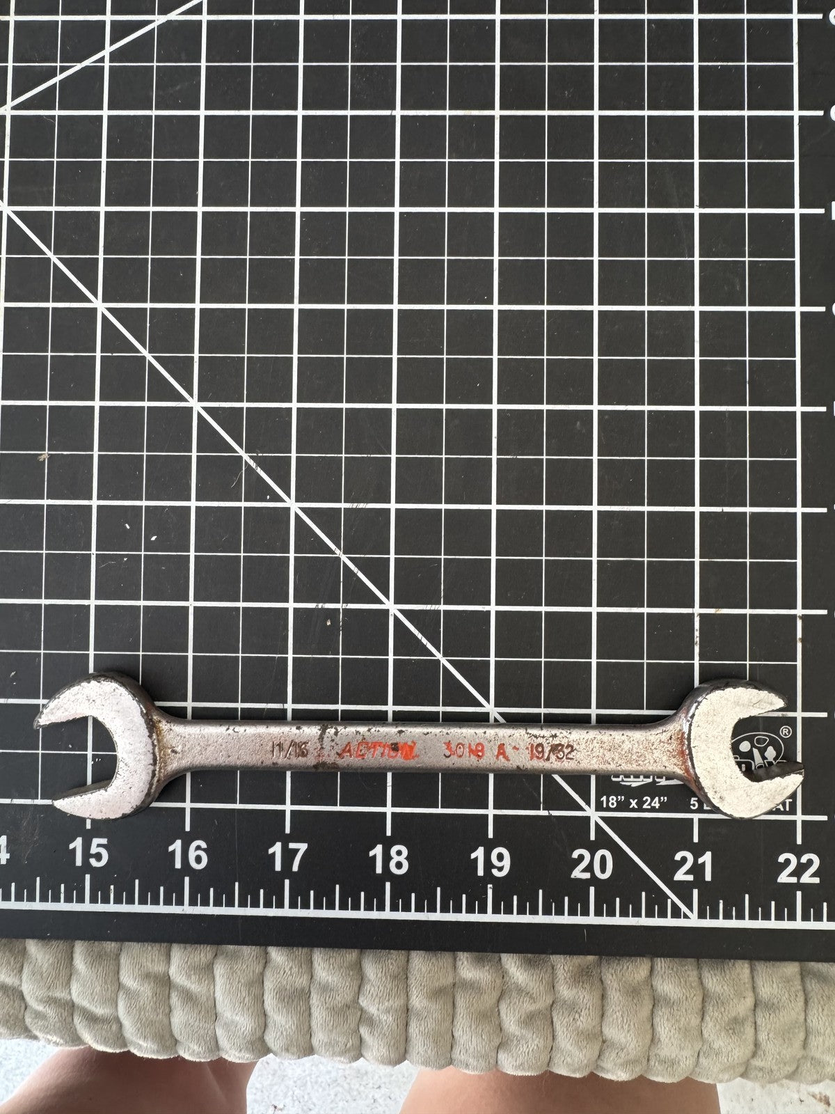 Vintage ACTION 3019A Open End Wrench – 11/16" & 19/32" – Quality USA Tool