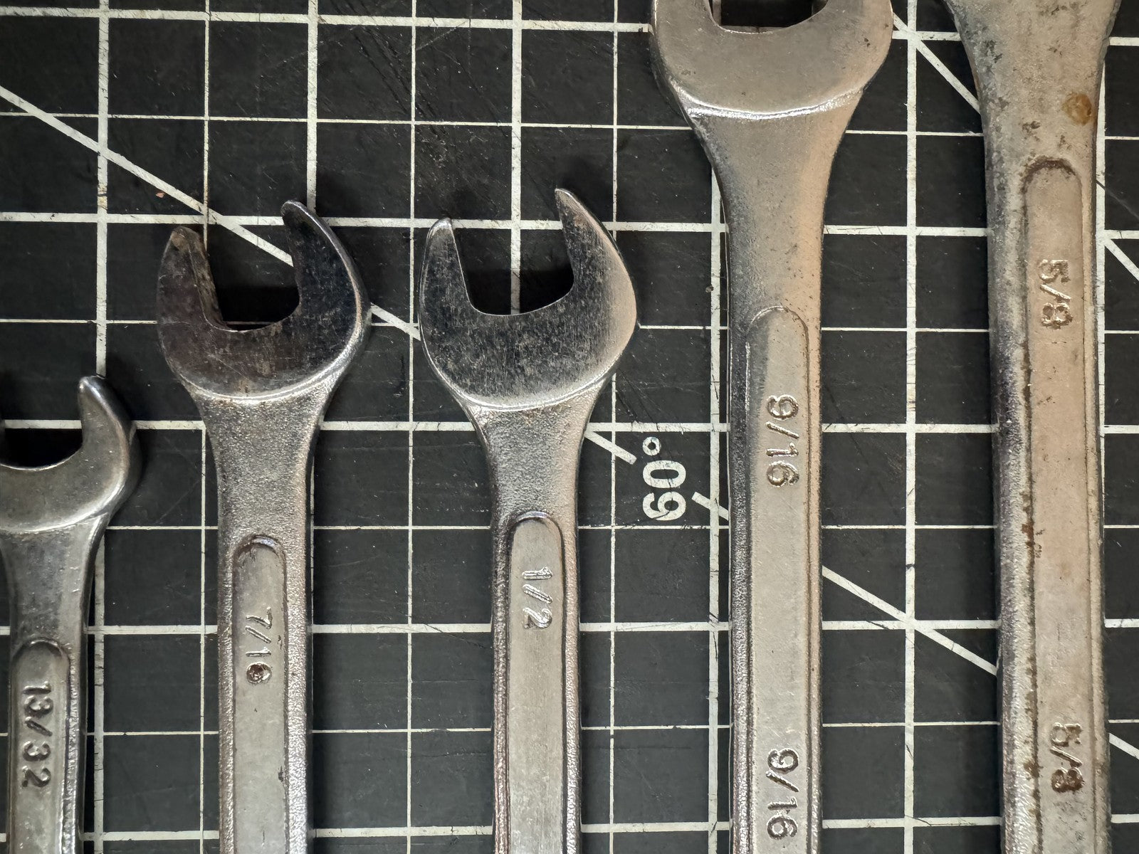 12pc Lot of Combination Wrenches – Mixed Brands – India – SAE Sizes 1/4” to 7/8”