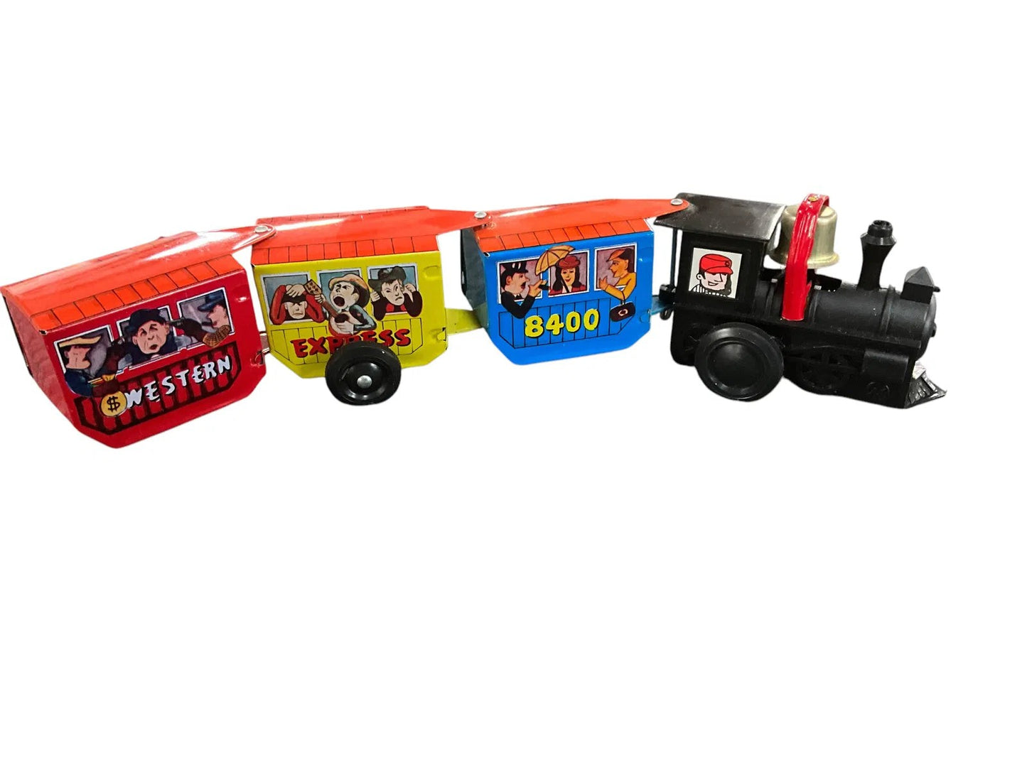 Two Wind-Up Trains and a Lithographed Tin Locomotive Vintage 1950's(?)