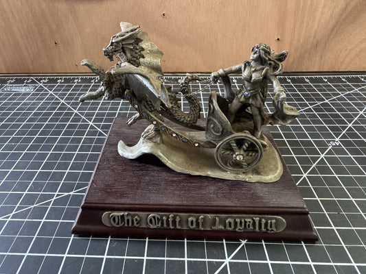 1993 Pewter "The Gift of Loyalty" Dragon Figurine – Goddess Aurora Chariot