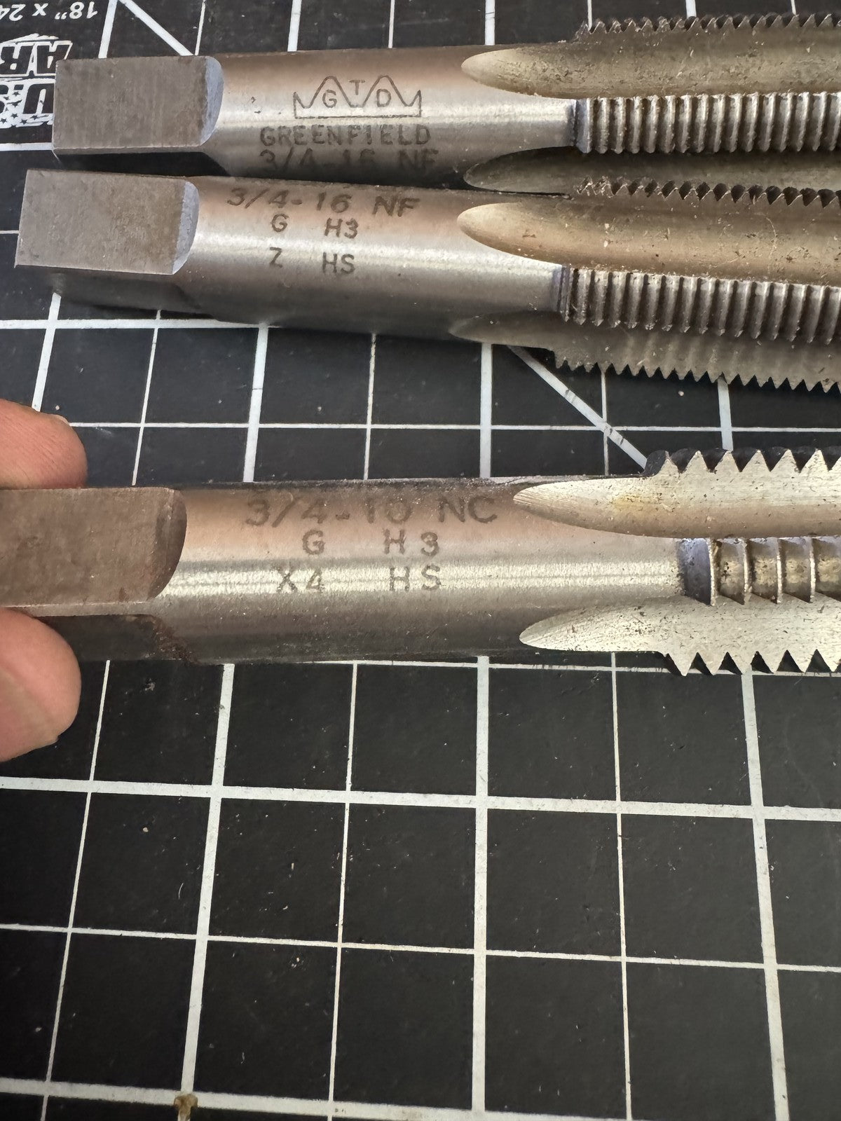 Lot of 37 Tap & Die Pieces – Greenfield, R&N, Pratt & Whitney, Morse