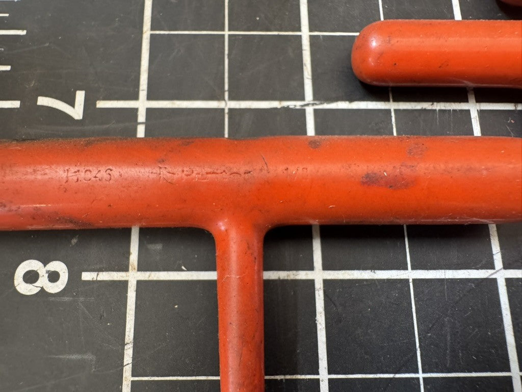 Vintage Hunter & Proto T-Handle Ball End Hex Key Set – Red Handles