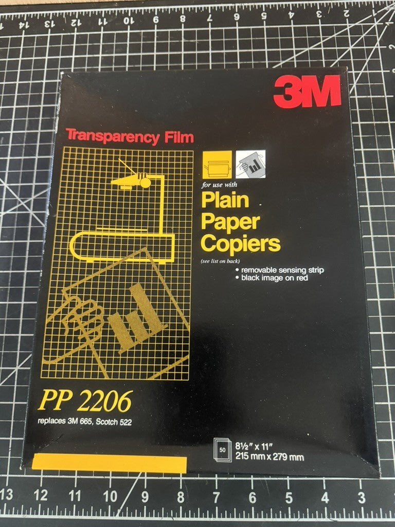 3M Transparency Film PP2206 – For Plain Paper Copiers – Black Image on Red