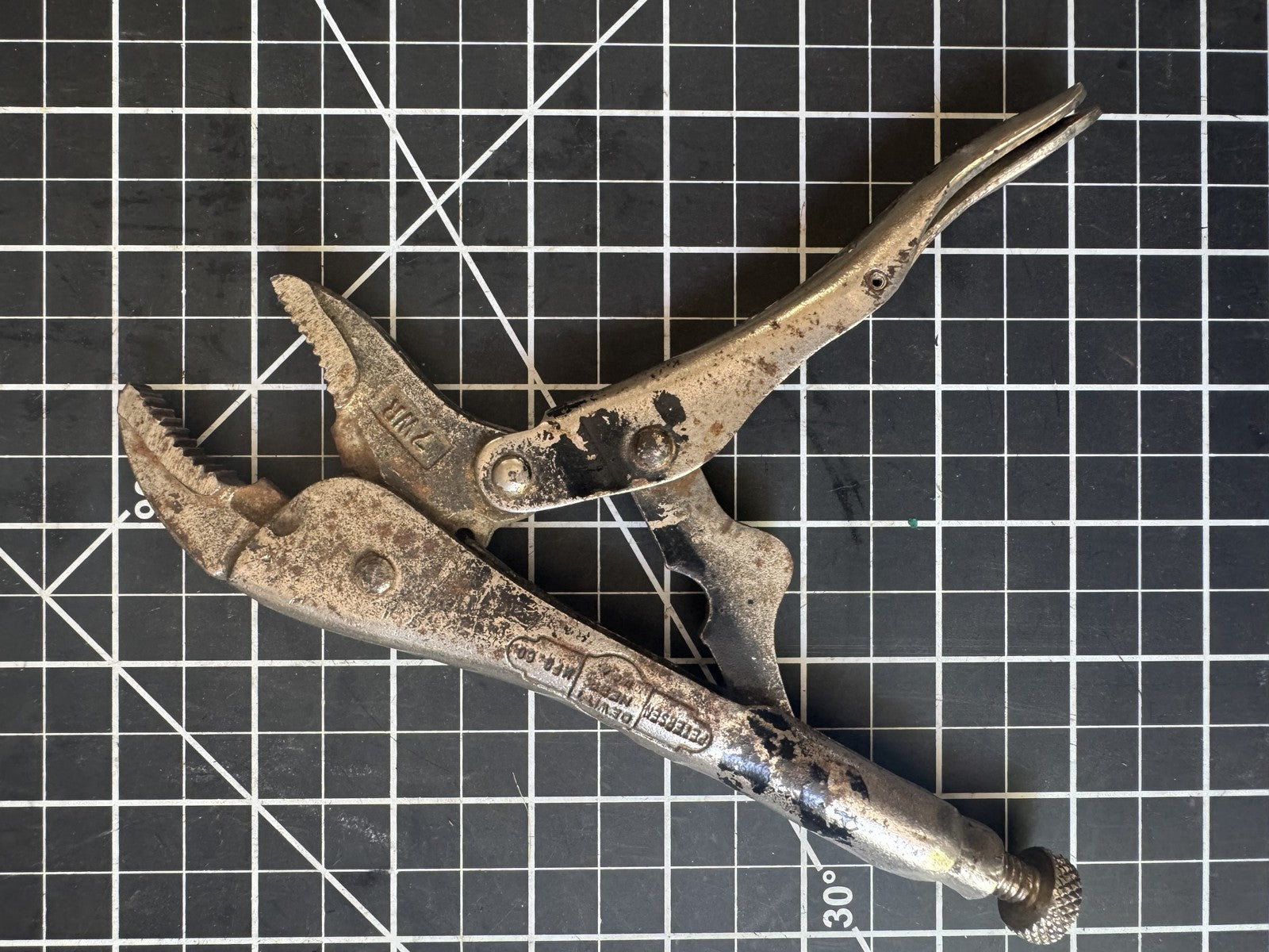 Lot of 2 Vintage Petersen Vise-Grip Locking Pliers 7WR & 10WR – USA Made
