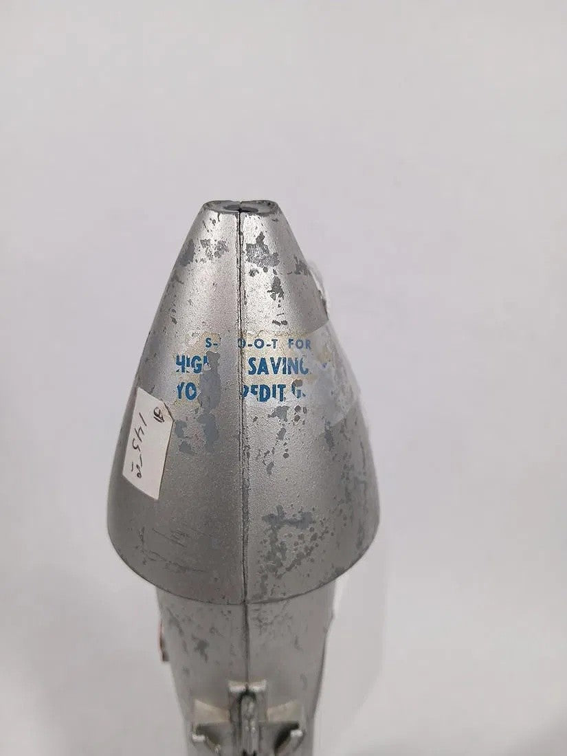 Vintage 1950s Astro Mfg. Berzak Creations Rocket Model Coin Bank – 12” – Space