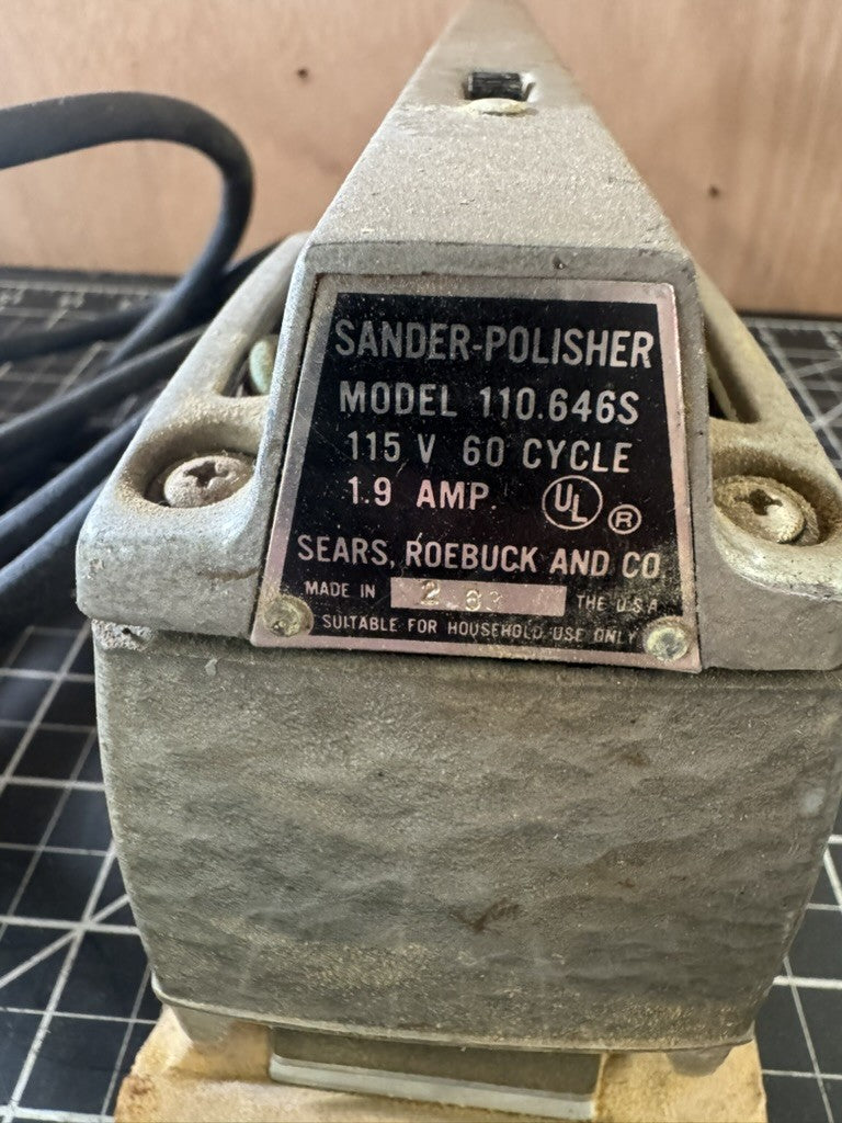 Preowned Sears Electric Sander Polisher Model 110.646S – 1.9 AMP, Sears Roebuck