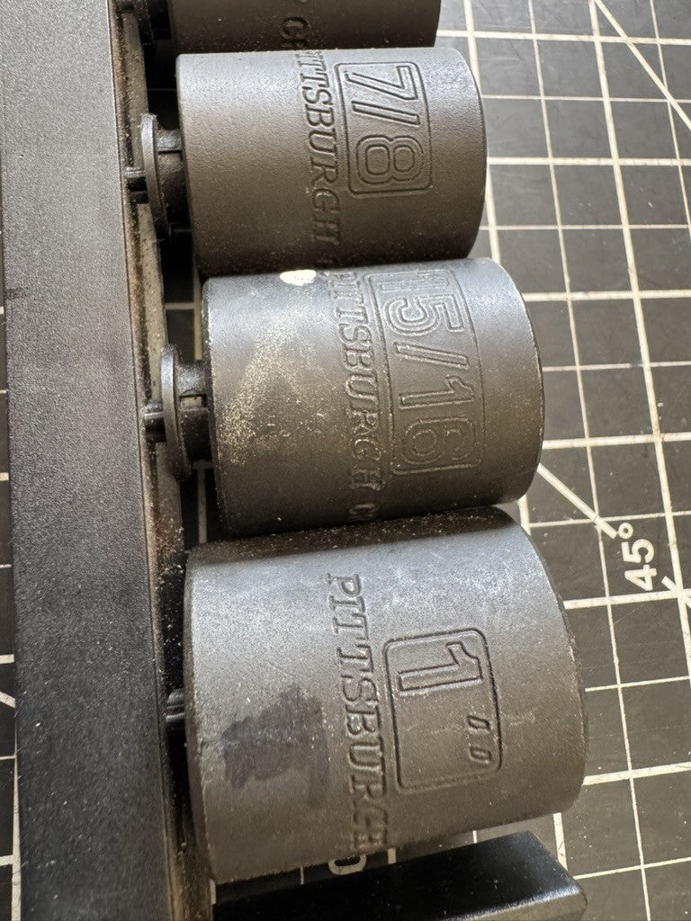 Pittsburgh 1/2” Drive 10pc Impact Socket Set – Item #67917 – Black Phosphate