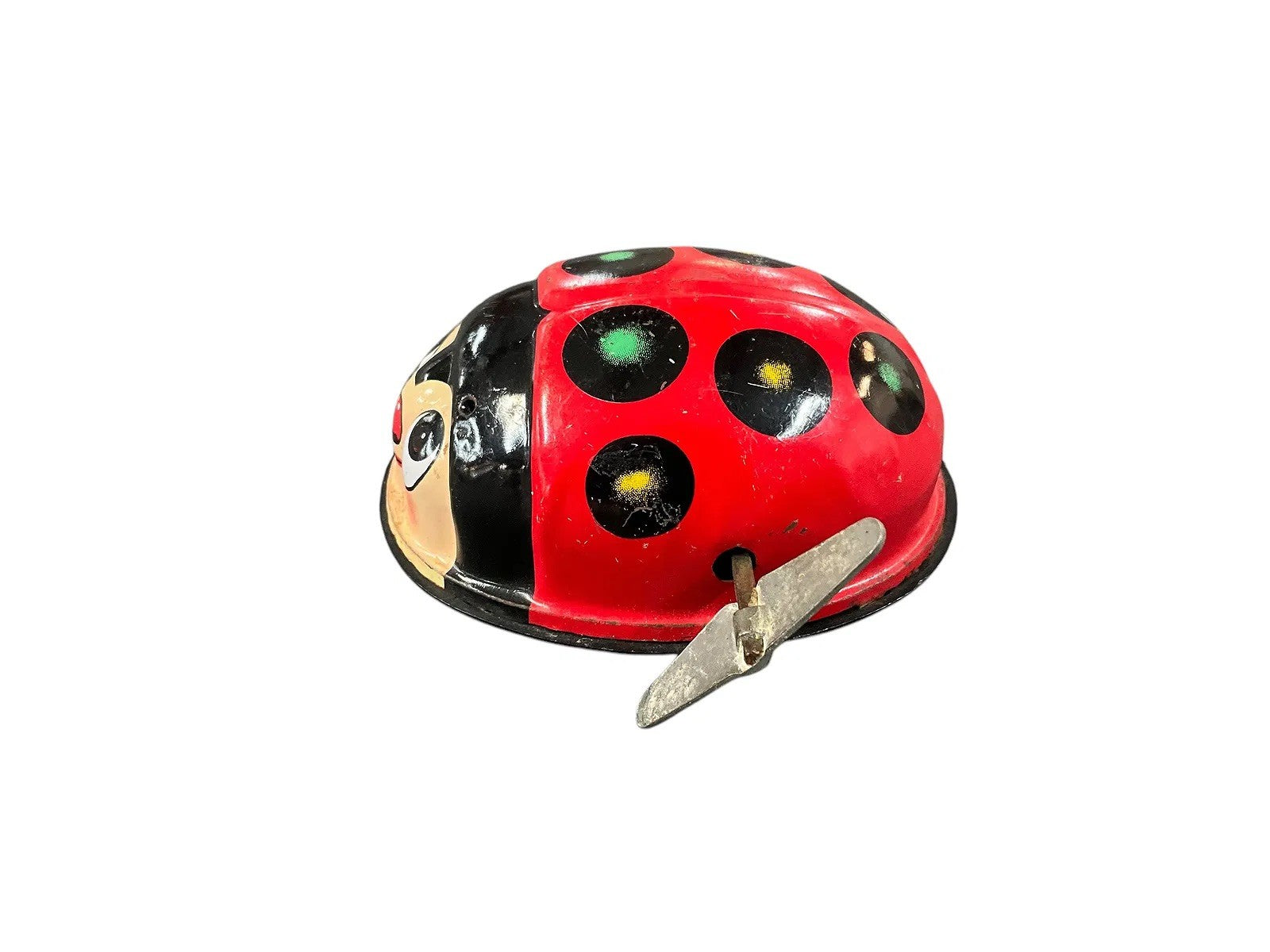 Vintage 1950s Tin Litho Wind-Up Ladybug Toy – Made in Japan, Fully Functional