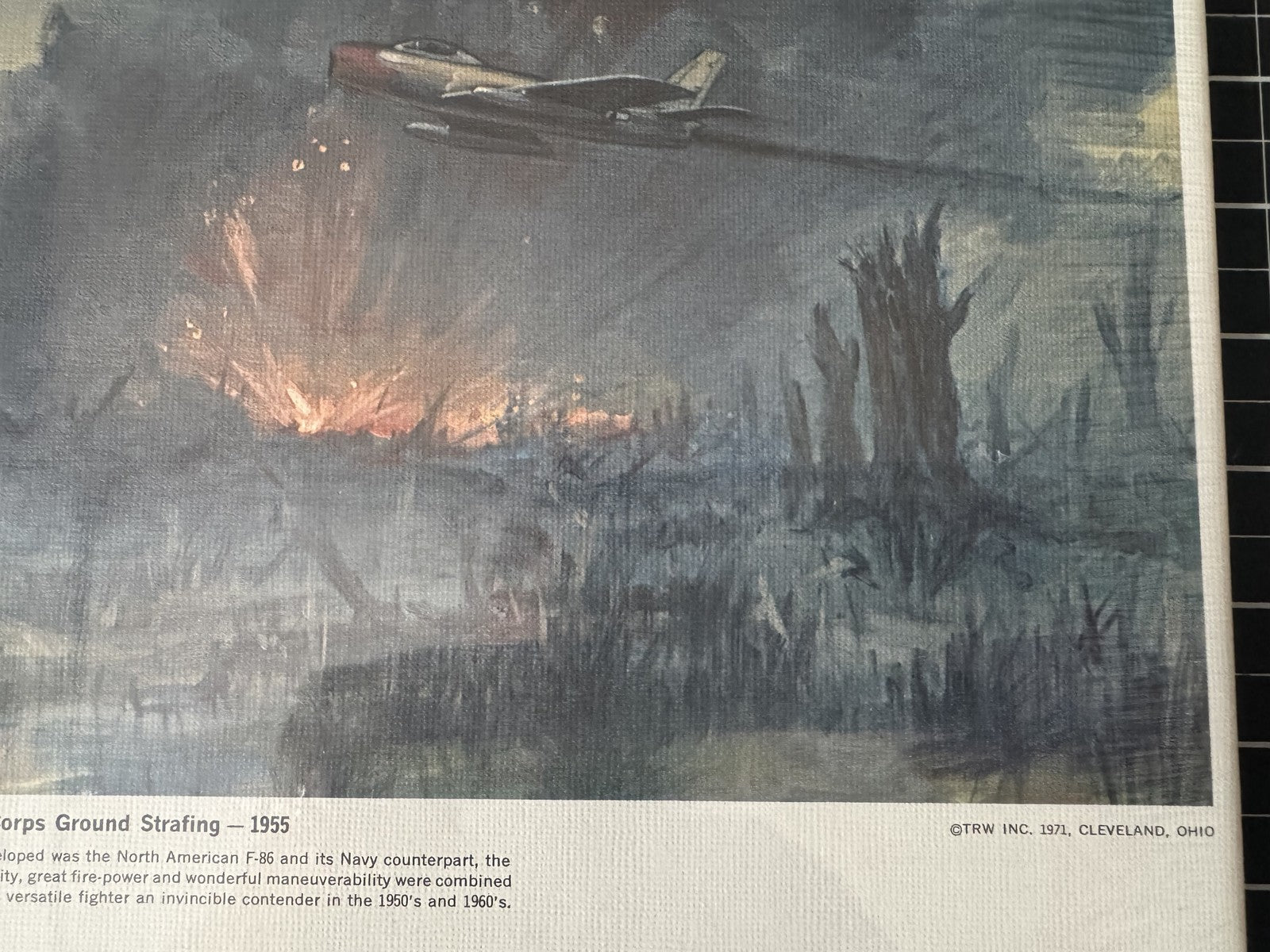 1971 "US Marine Corps Strafing - 1955" Hubbell War Print – 12.75" x 16"