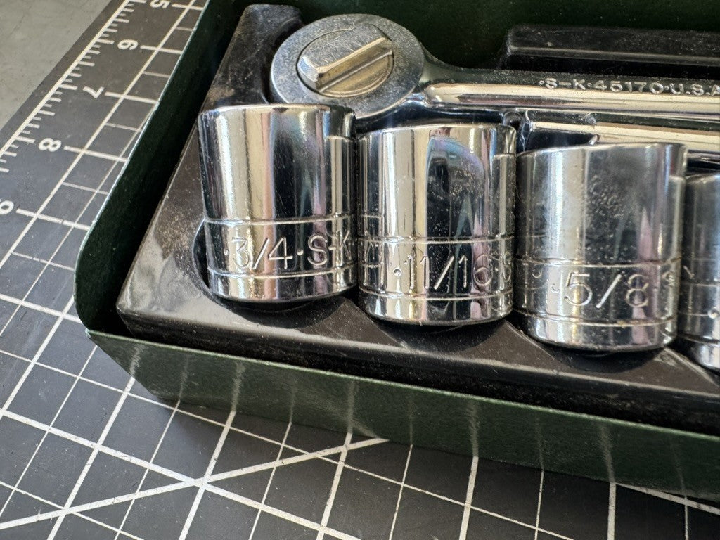 SK Tools USA Chrome 18pc 3/8” Drive Socket Set – Deep, Mid – Original Case