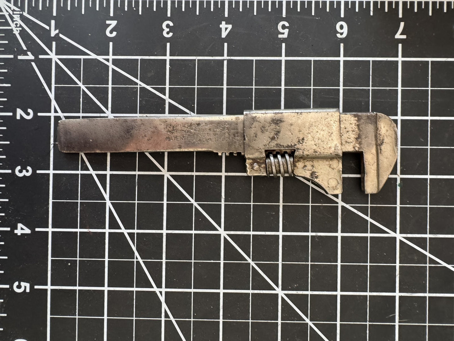 Vintage Frank Mossberg “Alderman” Adjustable Wrench 5" – Pat. 1900 & 1902 – USA