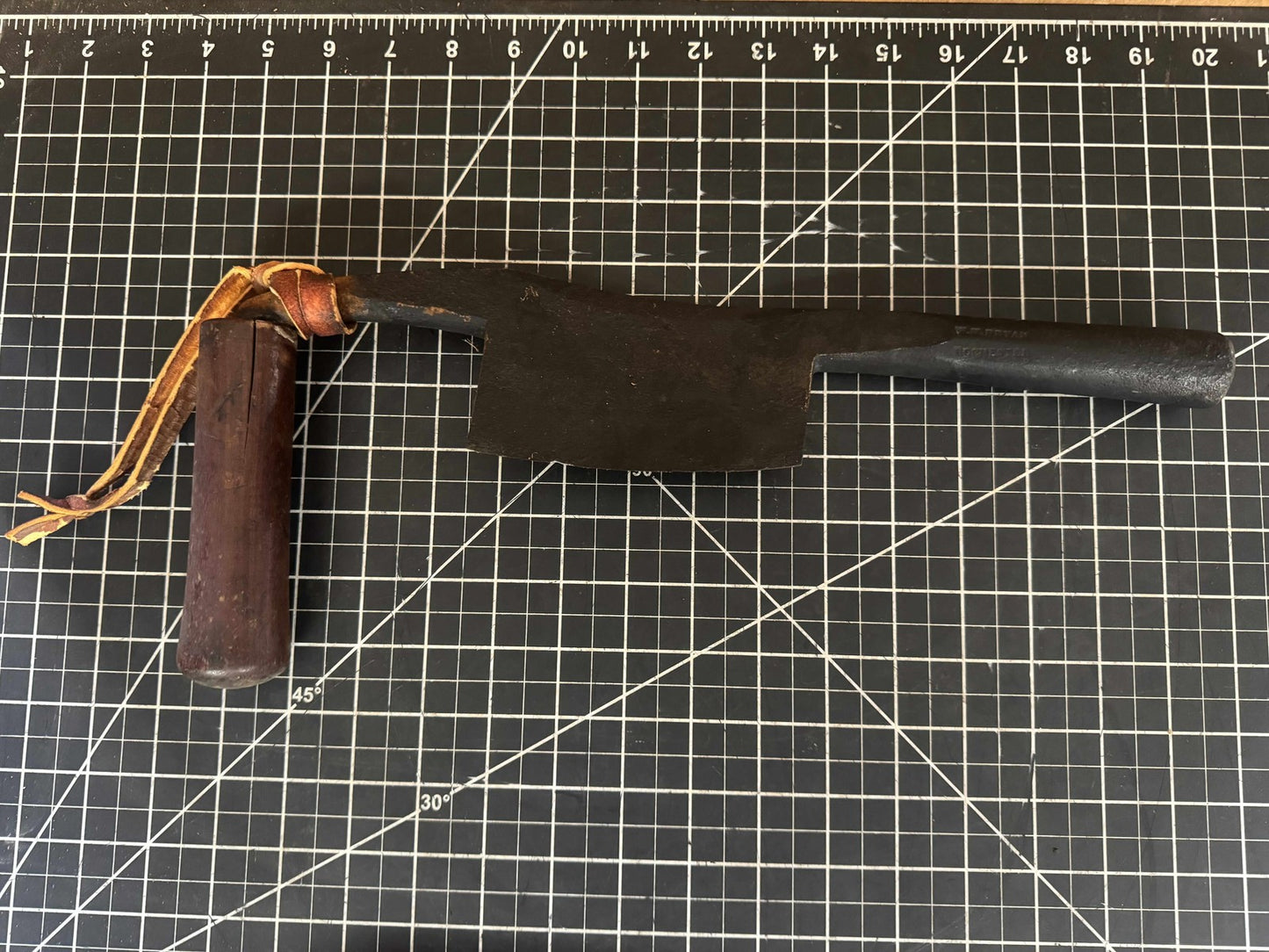 Vintage Cooper’s Knife / Chamfer Knife – Marked “W.W. Bryan” – 15” – Wood Handle