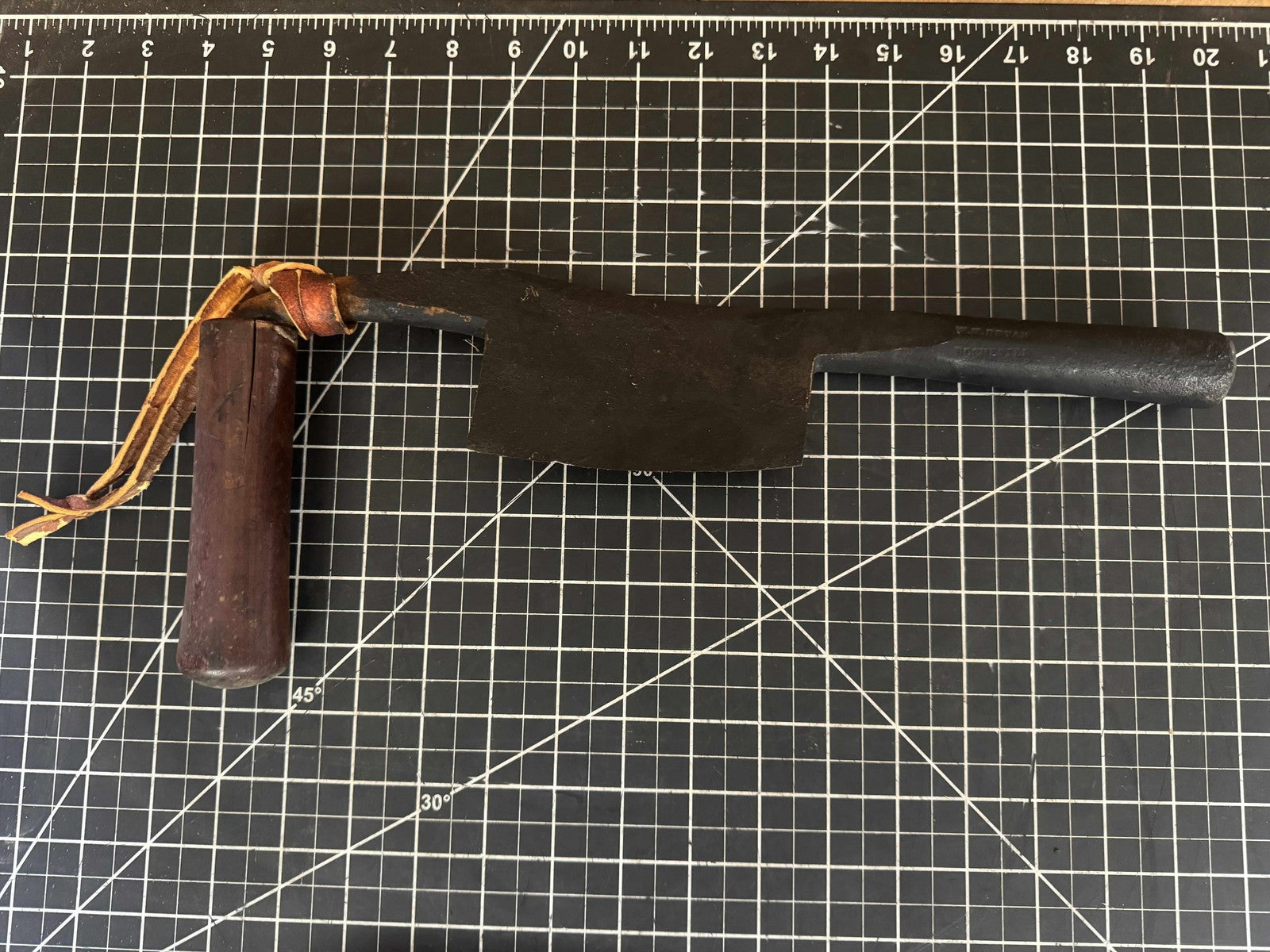 Vintage Cooper’s Knife / Chamfer Knife – Marked “W.W. Bryan” – 15” – Wood Handle