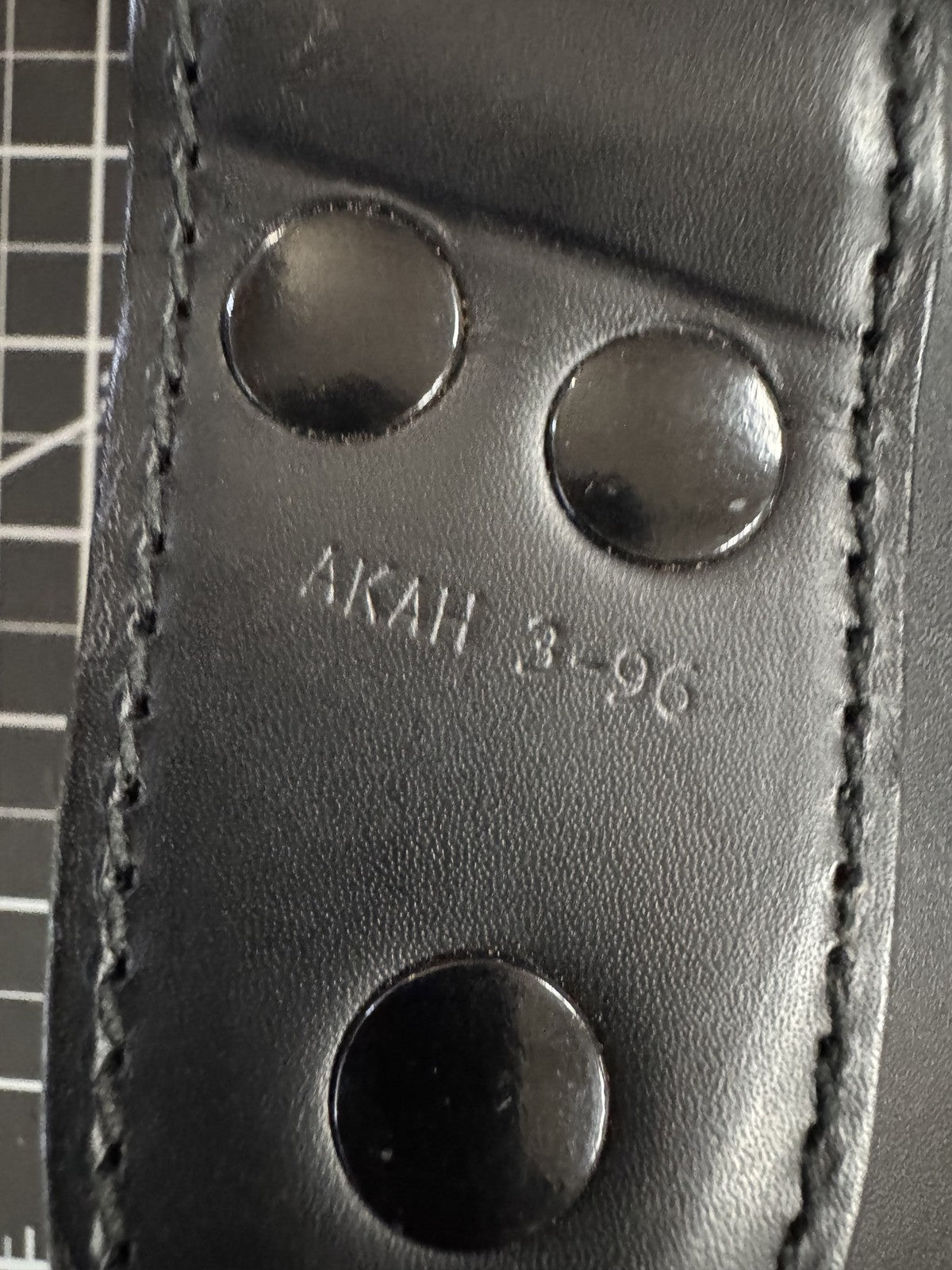 AKAH German Police Holster RT. HAND Marked 3-96 Black Heavy Leather Solid