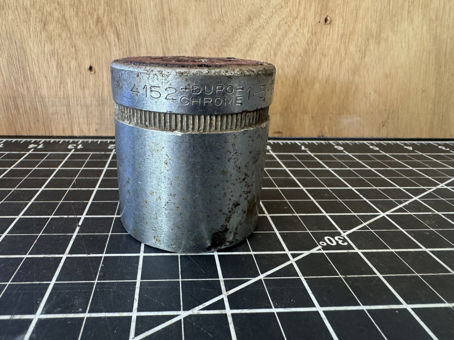 Vintage Duro Chrome USA 4152 Socket – 1-5/8” 12pt – 3/4” Drive – Large
