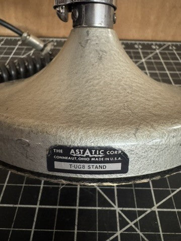 Vintage Astatic D-104 “Lollipop” Microphone w/ T-UG8 Stand – 1940s HAM/CB