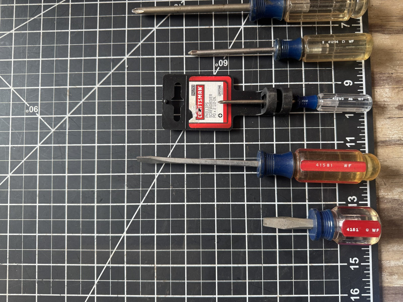 Craftsman USA Blue-Clear Screwdriver Lot – 7pc Mixed Set, Phillips & Flat Head