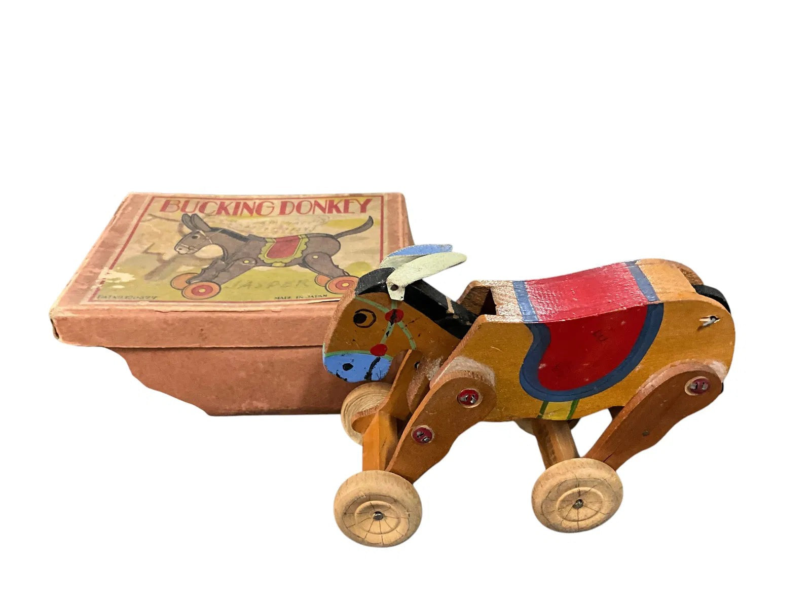 Pre- WWII (1934) Bucking Donkey Toy in Original Box