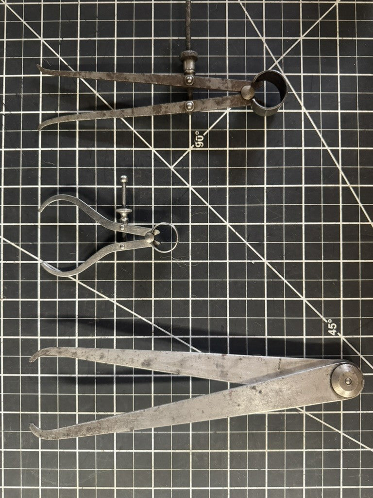 Lot of 3 Vintage Brown & Sharpe Calipers – Inside & Outside – USA