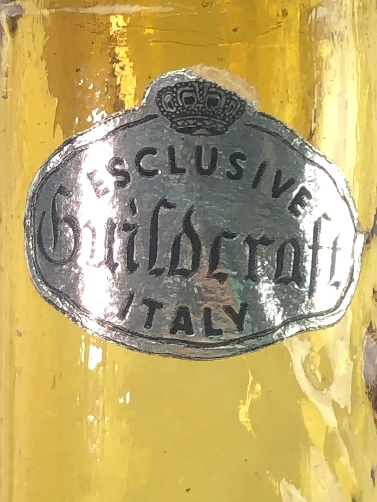 MCM Genie Bottle Decanter by Guildcraft Empoli Italy – Amber Glass, 22.5”