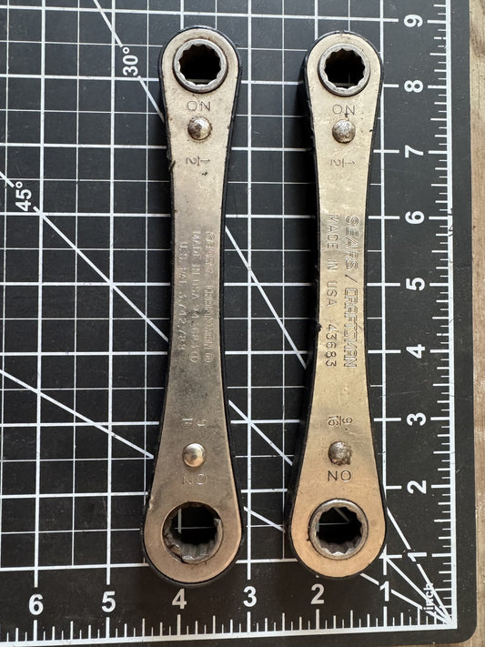 Vintage Craftsman Flat Ratchet Wrench Set – Nos. 43683 & 943683 – 1/2" & 9/16"